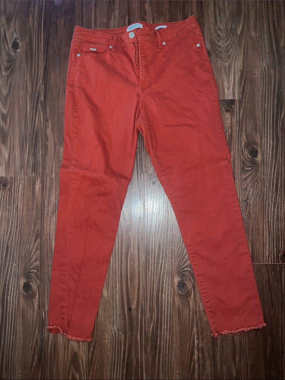 Nine West Women's Orange Ankle Gramercy Crop Jeans